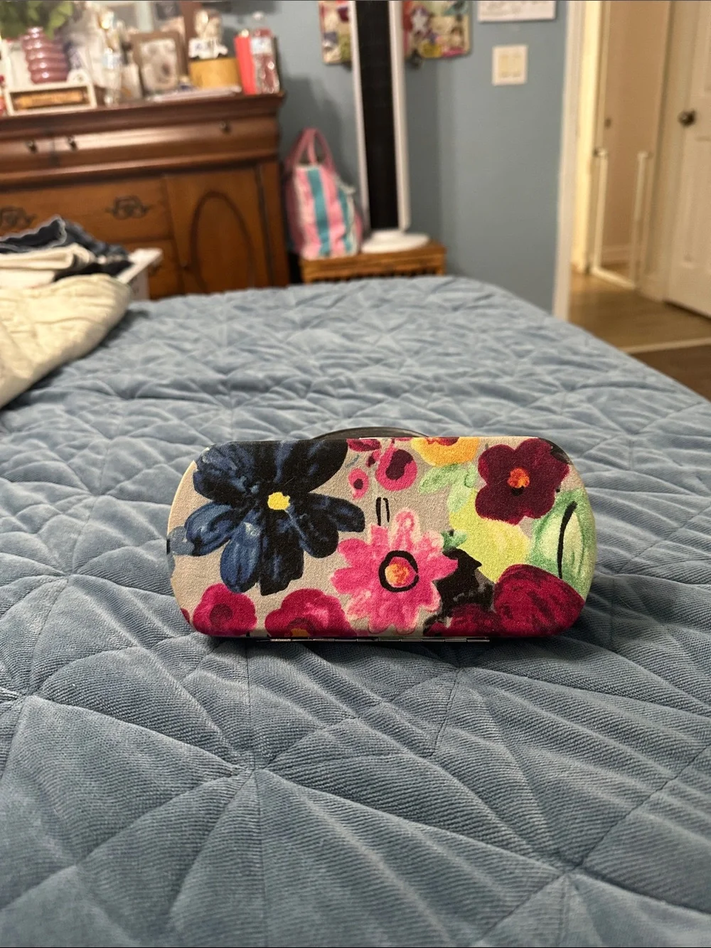 Floral Print Hard Case Wallet - Multicolor